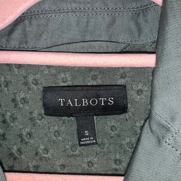 Talbots Green Linen Blend Utility Jacket Size Small - Picture 5 of 6
